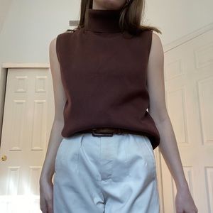 brown vintage turtleneck tank